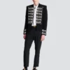 Spencerjacke aus Krepp mit gesticktem Frogging