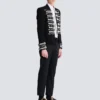 Spencerjacke aus Krepp mit gesticktem Frogging