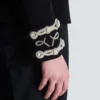 Spencerjacke aus Krepp mit gesticktem Frogging