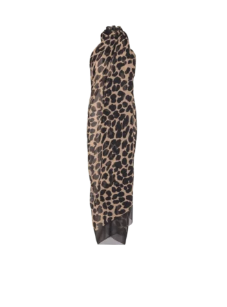 Strandwickelkleid mit Leopardenmuster