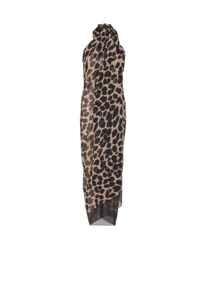 Strandwickelkleid mit Leopardenmuster
