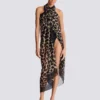 Strandwickelkleid mit Leopardenmuster