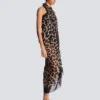 Strandwickelkleid mit Leopardenmuster