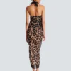 Strandwickelkleid mit Leopardenmuster