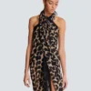 Strandwickelkleid mit Leopardenmuster