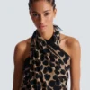 Strandwickelkleid mit Leopardenmuster