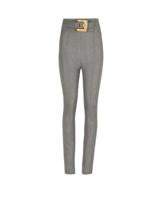 Stretchhose aus Prince-of-Wales-Jacquard