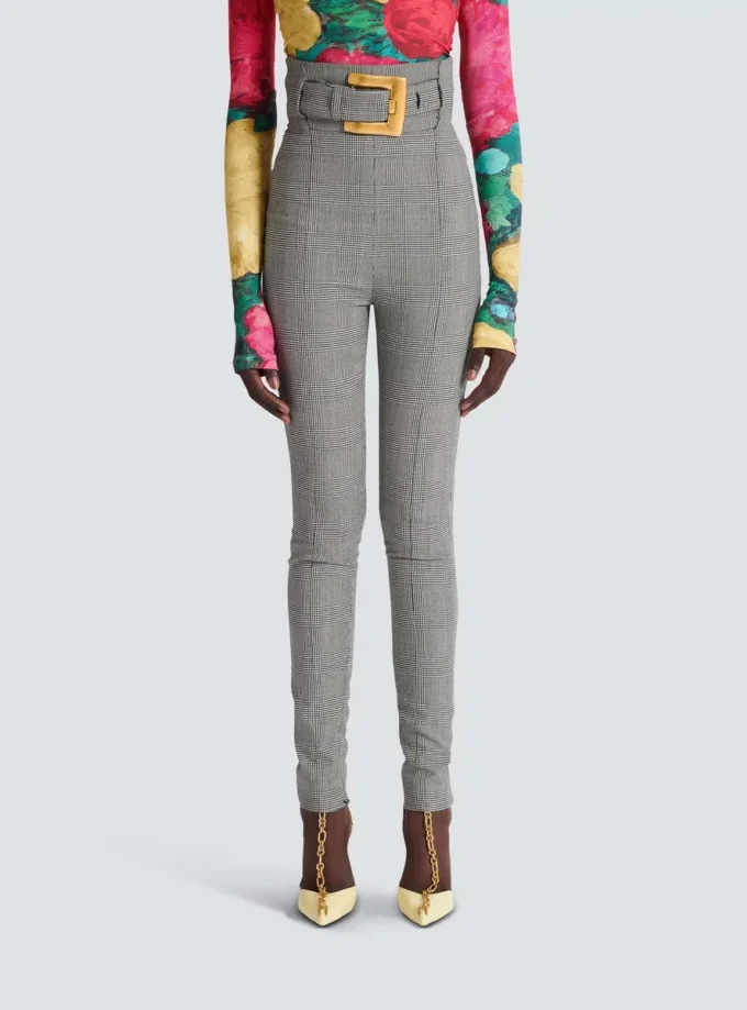 Stretchhose aus Prince-of-Wales-Jacquard Stretchhose aus Prince-of-Wales-Jacquard