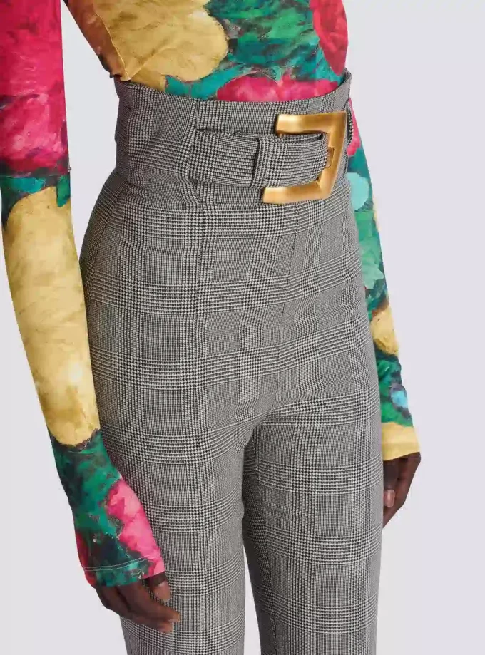 Stretchhose aus Prince-of-Wales-Jacquard Stretchhose aus Prince-of-Wales-Jacquard