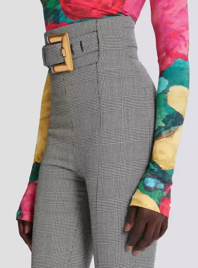 Stretchhose aus Prince-of-Wales-Jacquard Stretchhose aus Prince-of-Wales-Jacquard