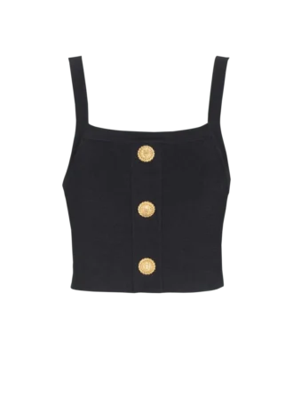 Strick-Bralette-Top mit Knöpfen