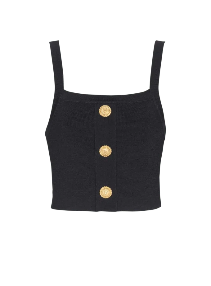 Strick-Bralette-Top mit Knöpfen