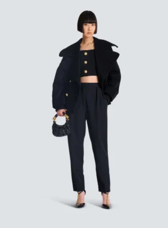 Strick-Bralette-Top mit Knöpfen