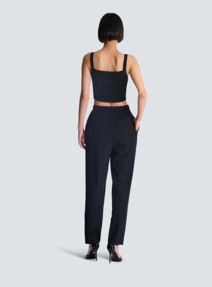 Strick-Bralette-Top mit Knöpfen