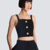 Strick-Bralette-Top mit Knöpfen