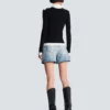 Strickjacke mit hohem Kragen und Reißverschluss Strickjacke mit hohem Kragen und Reißverschluss