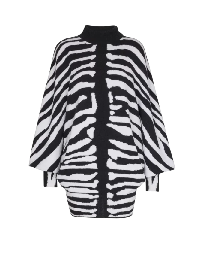 Strickkleid mit Zebra-Intarsien Strickkleid mit Zebra-Intarsien