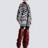 Strickkleid mit Zebra-Intarsien Strickkleid mit Zebra-Intarsien