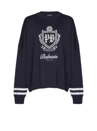 Strickpullover mit College-Emblem
