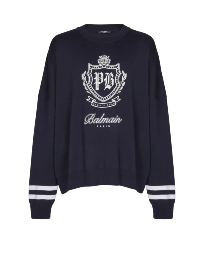 Strickpullover mit College-Emblem Strickpullover mit College-Emblem