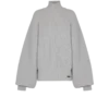 Strickpullover mit hohem Kragen und Rippstrick