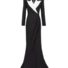 Strukturiertes langes Kleid aus Crêpe