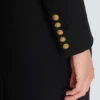 Strukturiertes langes Kleid aus Crêpe