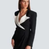 Strukturiertes langes Kleid aus Crêpe