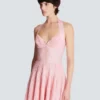 Strukturiertes Strickkleid mit Neckholder und A-Linie Strukturiertes Strickkleid mit Neckholder und A-Linie