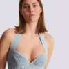 Strukturiertes Strickkleid mit Neckholder und A-Linie Strukturiertes Strickkleid mit Neckholder und A-Linie