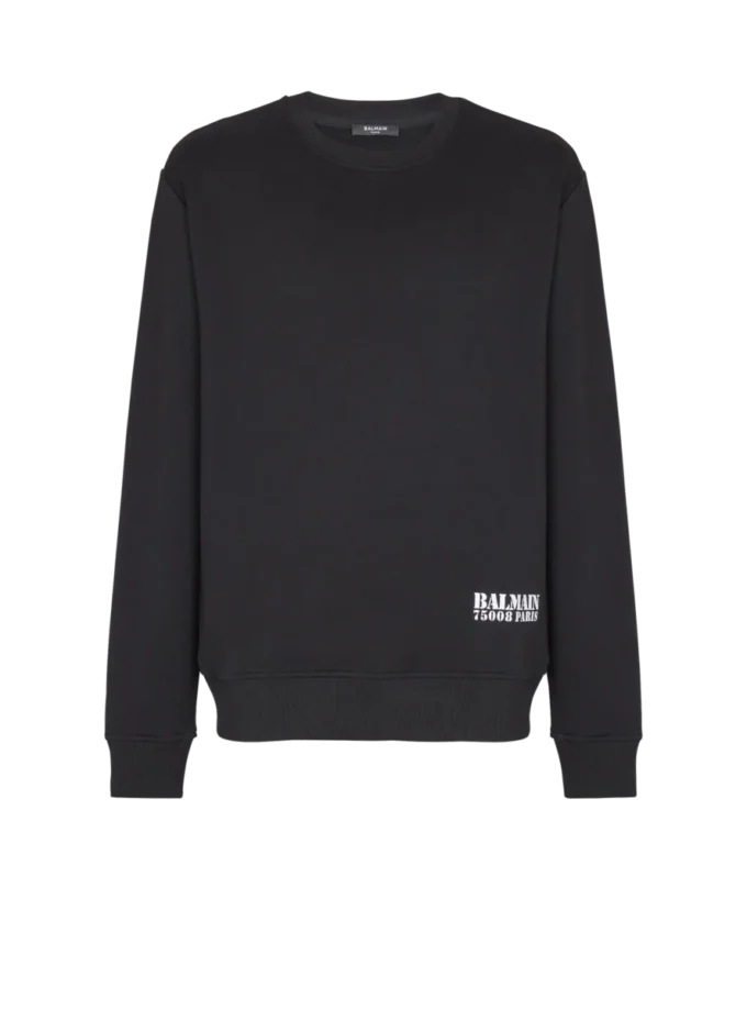 Sweatshirt mit kleinem Balmain-Stempelaufdruck Sweatshirt mit kleinem Balmain-Stempelaufdruck