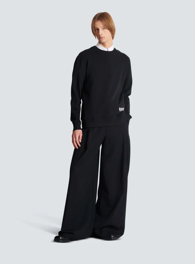 Sweatshirt mit kleinem Balmain-Stempelaufdruck Sweatshirt mit kleinem Balmain-Stempelaufdruck