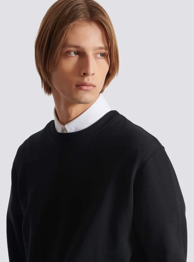 Sweatshirt mit kleinem Balmain-Stempelaufdruck Sweatshirt mit kleinem Balmain-Stempelaufdruck