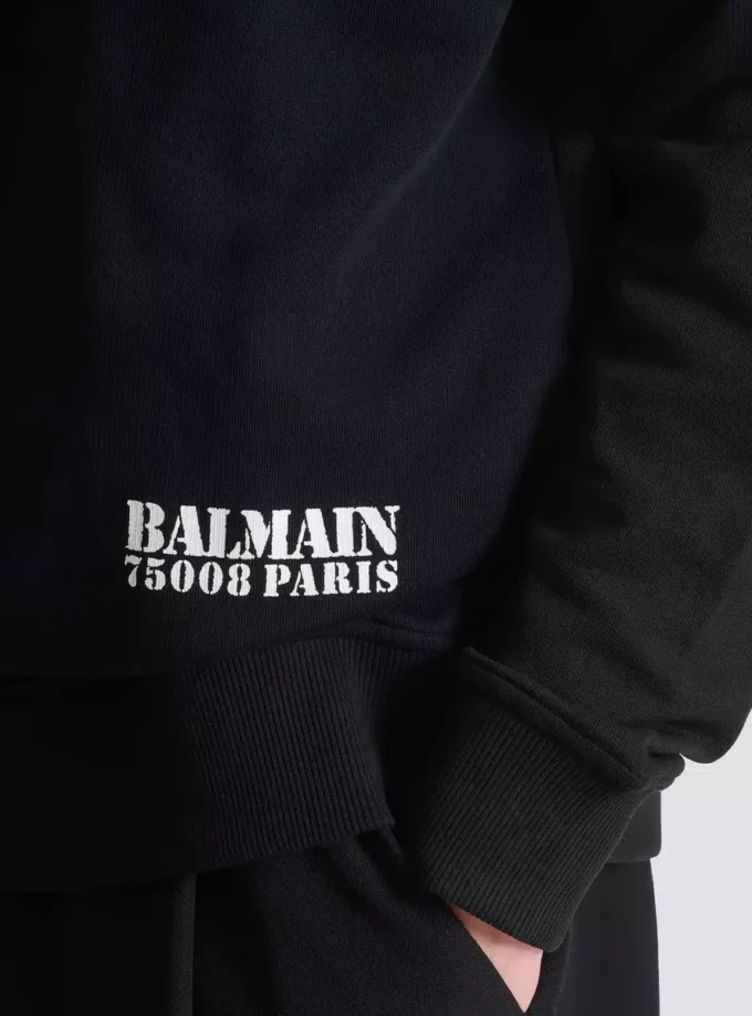 Sweatshirt mit kleinem Balmain-Stempelaufdruck Sweatshirt mit kleinem Balmain-Stempelaufdruck