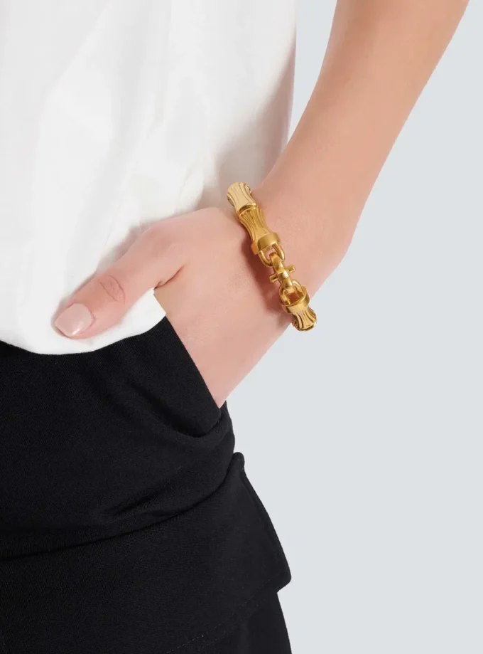 Sync-Armband aus Messing in Bambusoptik