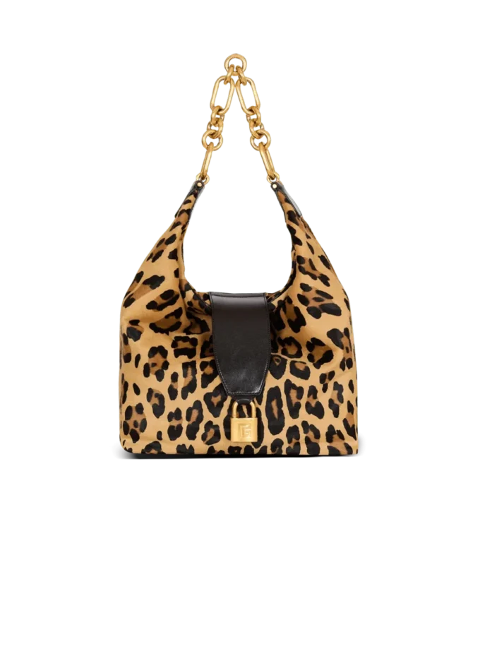 Sync Hobo-Tasche aus Leder mit Leopardenmuster Sync Hobo-Tasche aus Leder mit Leopardenmuster