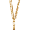 Sync lange Halskette aus goldenem Messing