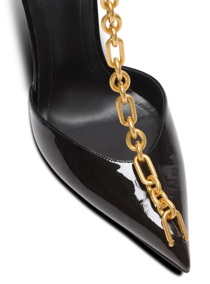 Sync-Stilettos aus Lackleder
