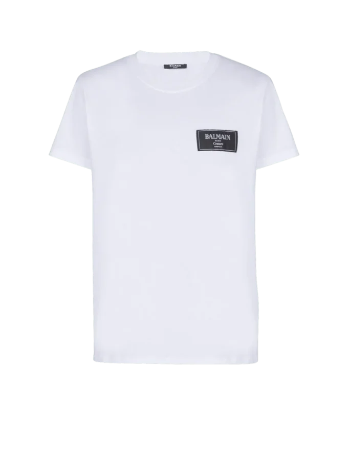 T-Shirt mit Balmain Couture-Label T-Shirt mit Balmain Couture-Label