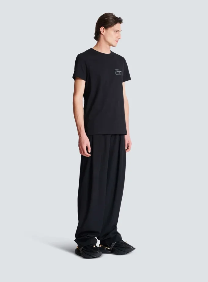 T-Shirt mit Balmain Couture-Label T-Shirt mit Balmain Couture-Label