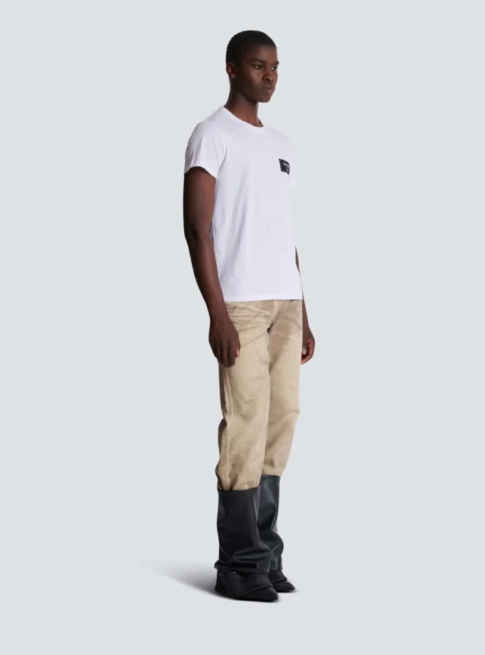 T-Shirt mit Balmain Couture-Label T-Shirt mit Balmain Couture-Label