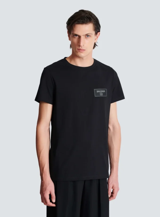 T-Shirt mit Balmain Couture-Label T-Shirt mit Balmain Couture-Label