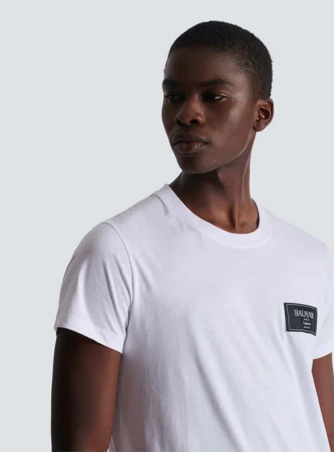 T-Shirt mit Balmain Couture-Label T-Shirt mit Balmain Couture-Label