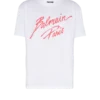 T-Shirt mit Balmain-Lippenstift-Print T-Shirt mit Balmain-Lippenstift-Print
