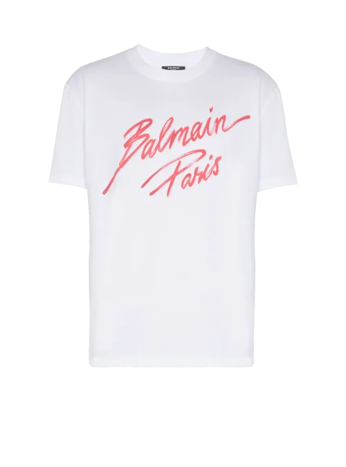 T-Shirt mit Balmain-Lippenstift-Print T-Shirt mit Balmain-Lippenstift-Print