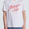 T-Shirt mit Balmain-Lippenstift-Print T-Shirt mit Balmain-Lippenstift-Print