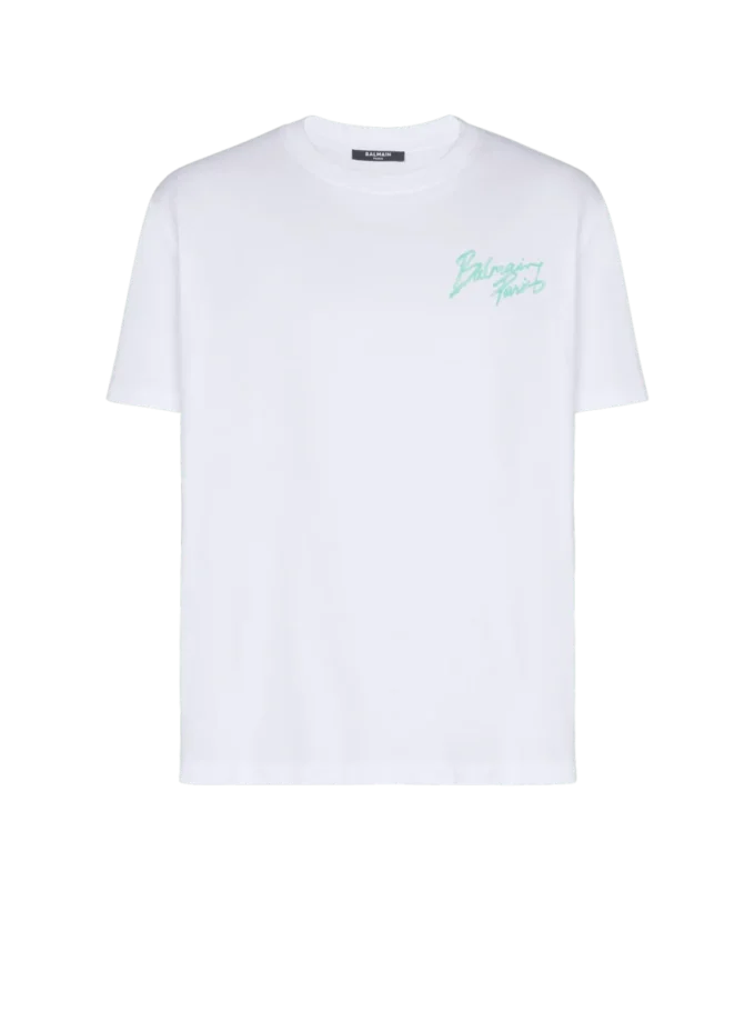 T-Shirt mit Balmain Paris Brush-Print T-Shirt mit Balmain Paris Brush-Print