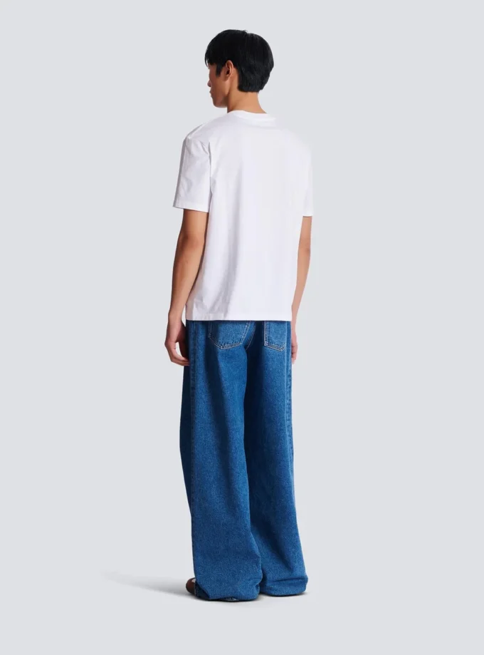 T-Shirt mit Balmain Paris Brush-Print T-Shirt mit Balmain Paris Brush-Print