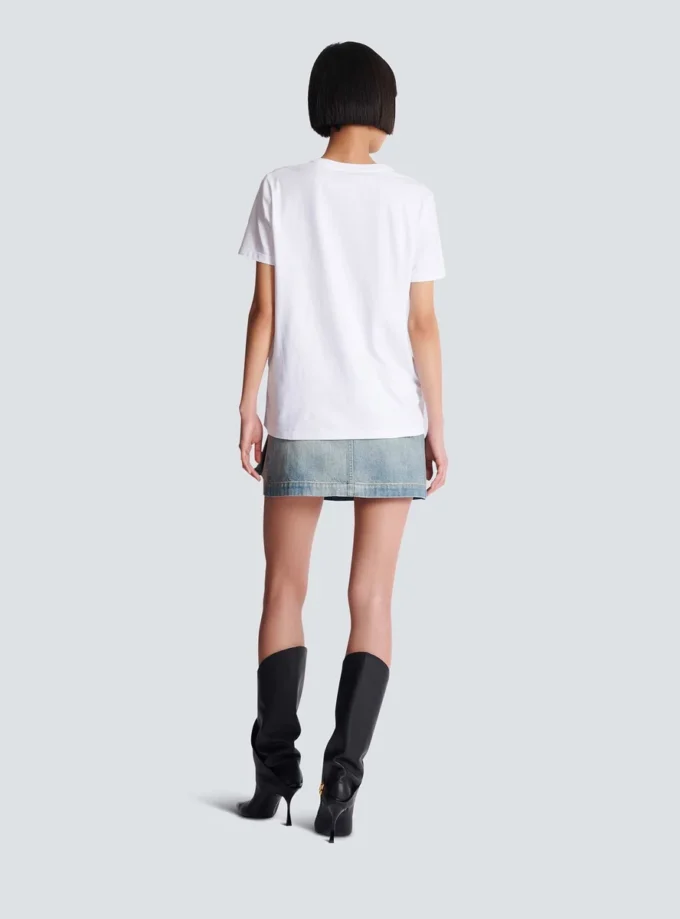 T-Shirt mit Balmain Paris Chain-Print