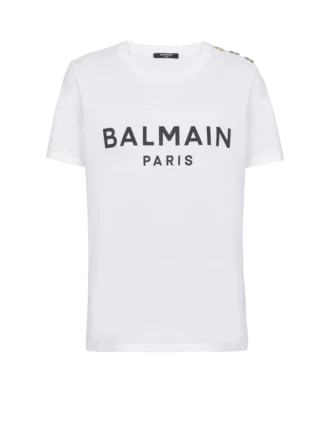 T-Shirt mit Balmain Paris-Print T-Shirt mit Balmain Paris-Print
